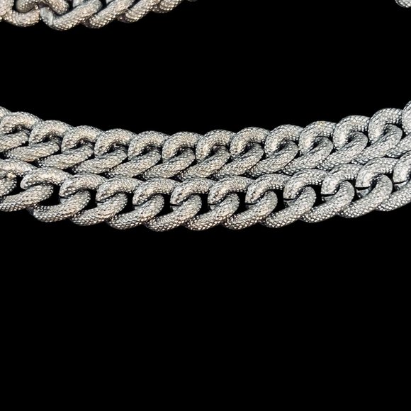 Vintage Light Weight Chunky Silver Tone Curb Chain Necklace (5108) - Picture 6 of 6